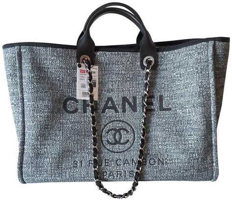 chanel deauville grey black|chanel deauville tweed tote.